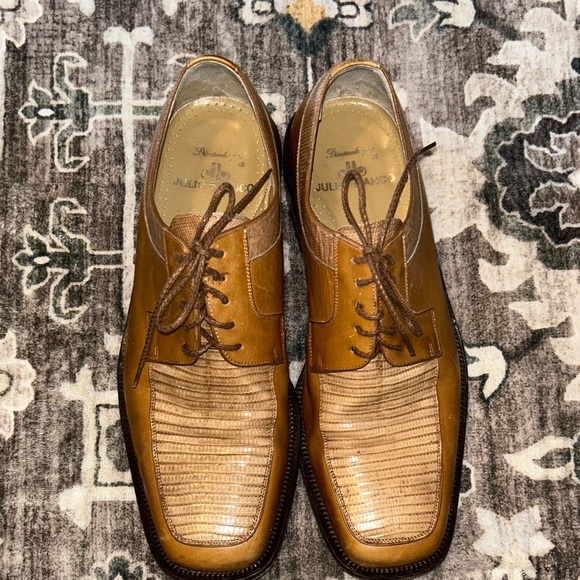 Tan Leather Men's Oxfords - Picture 3 of 8